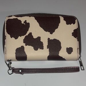Cow Print Wristlet Wallet
